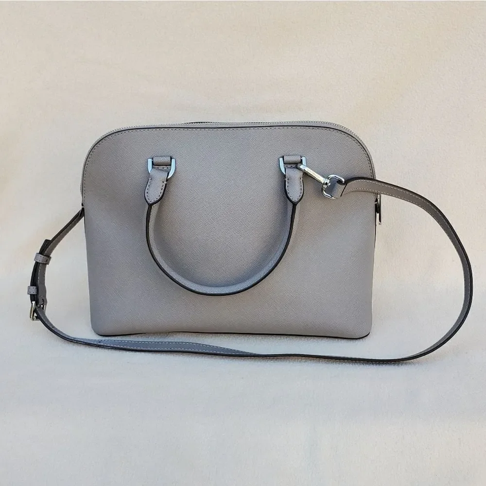 Michael Kors Gray Saffiano Leather Crossbody Satchel